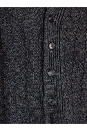 Dark grey wool, alpaca and mohair cardigan MAURO GRIFONI | GV110041SR108009